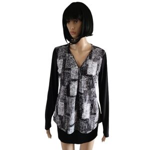 Bali long sleeves zip neckline tunic, size M